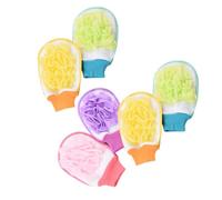 HONITANO 6PCS Bath Ball Gloves Double-sided Exfoliating Body Scrub Gloves for Men Women Fiber Material Comfortable Fit Portable for Shower and Bath Use Random Color
