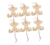 HONITANO 6pcs Blank Wooden Clown Marionette Puppets DIY Pull String for Skill Development Handcrafted Natural Wood Puppetry for Interactive Pretend Play and Creativity