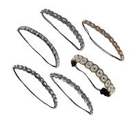 HONITANO 6pcs Crystal Rhinestone Headbands for Women Elastic Hair Bands with Multi-color Beads Stylish Hair Accessories for Photo Birthday Christmas and Everyday Wear
