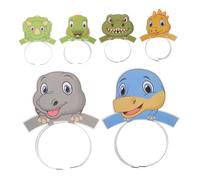 HONITANO 6pcs Dinosaur Headbands for Cartoon Animal Hairband Party Hats Comfortable Lightweight Dinosaur Theme Accessories for Birthday Party Cosplay Photo Booth Dress Up