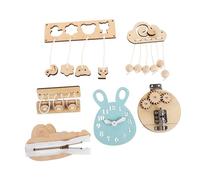 HONITANO 6pcs Diy Wooden Sensory Toys Set Boy Girl Busy Board Montessori Educational Fine Motor Development Toys