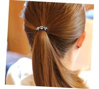 HONITANO 6pcs Elastic Hair Ties for Women and Versatile Ponytail Holders with Wrist Bracelet Design Stretchy Hair Bands for DIY Hairstyles and Special Occasions Silver Tone