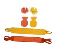 HONITANO 6Pcs Exfoliating Bath Gloves and Long Back Scrubber Straps for Shower Body Cleaning Gentle Skin Exfoliator for Sensitive Skin Promote Circulation and Stress Relief Bathing