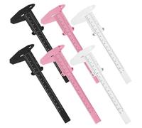 HONITANO 6pcs Eyebrow Ruler and Facial Calipers Set, Plastic Measuring Tools for Brow Mapping, Portable Small Caliper Kit for Eyebrow Makeup and Microblading, with White Black and Pink Colors
