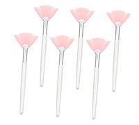 HONITANO 6Pcs Fan Makeup Brush for Women Soft Facial Powder Foundation Applicator Pink Handle Professional Blending Brushes for Mud Mask and Blush Application