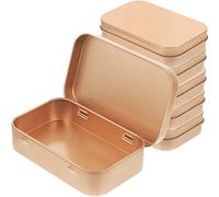 HONITANO 6pcs Flip-top Storage Box Candy Tin Lids Tinplate Containers Wedding Candy Tins