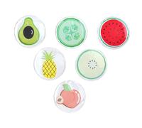 HONITANO 6pcs Fruit-shaped Ice Eye Patches Pvc Gel Cold Compress Eye Masks and Cooling Round Set with Watermelon Lemon Green Fruit Avocado Pineapple Peach Designs