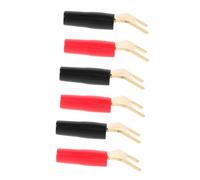 HONITANO 6pcs Gold Plated Copper Speaker Banana Plug Y Fork Terminals Screw Lock Audio Cable Connectors with Color Coded Polarity for DIY Speaker Wire Assembly