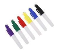 HONITANO 6pcs Golf Ball Marker Pens Set Fine Point Mini Permanent Markers with Triangle Metal Ring Keychain for Golf Ball Alignment Training and Outdoor Use