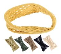 HONITANO 6pcs Hair Bands for Women Thick Curly Ponytail Holders Elastic Ties Soft Hair Accessories in Yellow Khaki Dark Blue Lake Blue Grass Green