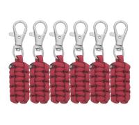HONITANO 6pcs Heavy Duty Zipper Pull Replacement Kit with Woven Nylon Paracord and Iron Metal Clasp for Jackets and Backpacks, Universal Application for Traveling and Outdoor Use
