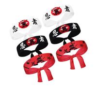 HONITANO 6pcs Japanese Headbands Breathable Sweat-wicking Karate and Chef Accessories Versatile Ninja Bandanas for Men Comfortable Head Wraps for Cooking Martial Arts and Party Use