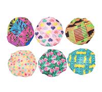 HONITANO 6pcs Kids Adjustable Waterproof Bathing Shower Caps Children's Hair Bonnet Colorful Patterns for Shower and Night Sleeping