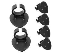 HONITANO 6pcs Microphone Wall Mount Clips Heart Shaped Rolling Rings Durable Flexible Mic Holder for Wireless Microphones Nameplates and More Easy Installation