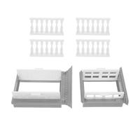 HONITANO 6pcs Miniature Dollhouse Building Kit Grey-white Plastic Doors, Windows and Bottle Fences - DIY Mini Furniture Window and Dollhouse Fence Set for Model Enthusiasts and Creative