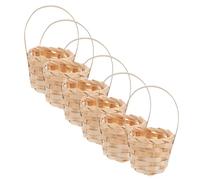 HONITANO 6pcs Miniature Rustic Wicker Baskets with Handles Small Handwoven Rattan Baskets for Flower Candy Snacks Wedding Easter