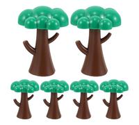 HONITANO 6pcs Model Railroad Trees Plastic Track Accessories Small Model Train Scenery Plants for Preschool Unit Interactive DIY Landscape Building Set