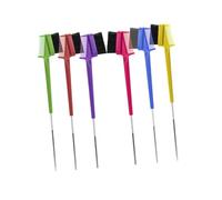 HONITANO 6pcs Portable Double Side Eyebrow Brush with Lash Comb, Abs Material Makeup Tool for Home and Store Use, Stylish and Multifunctional Brow Brush for Women Random Color