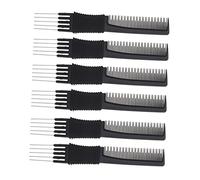 HONITANO 6pcs Professional Teasing Comb Set Portable Tail Hair Picks Multi-function Hair Accessory for Salon Styling and Hairdressing