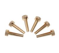 HONITANO 6pcs Pure Brass Acoustic Guitar Bridge Pin Set Metal String Pegs and Iron Case, Acoustic Guitar Accessories for String Fixing and Extended Sustain