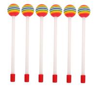 HONITANO 6pcs Rainbow Lollipop Head Drumsticks Musical Percussion Sticks for Beginners and Professionals Handheld Plastic Drum Mallets for Band Practice and Stage Performance