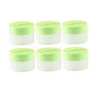 HONITANO 6pcs Refillable Empty Plastic Makeup Containers with Magnetic Spoon Matte Round Design Durable Travel Dispenser for Face Cream Eye Shadow Lip Balm Lotion Storage