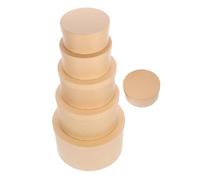 HONITANO 6pcs Round Kraft Gift Boxes with Lids DIY Craft Paper Storage Containers for Jewelry Chocolate Cookies Elegant Gift Packaging
