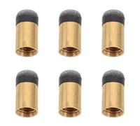 HONITANO 6pcs Slip on Billiard Cue Tips Replacement Kit for Snooker and Pool Cues with Copper Screw and Imitation Leather, No Glue Needed, Stable Contact, for Competitive Events and Club