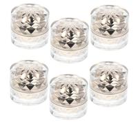HONITANO 6pcs Small Acrylic Containers with Screw Lids for Travel Leak Mini Jars for Creams and Lip Balm Storage Portable Cosmetic Sample Pots for Pocket and Handbag Use