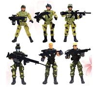 HONITANO 6pcs Special Forces Plastic Soldier Model for Boys Interactive Playthings for Hand Eye Coordination and War Knowledge Learning Different Poses Military Figures