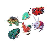 HONITANO 6Pcs Style Clockwork Wind Up Fun Early Playthings for Boys and No Battery Required Safe and Polished