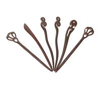 HONITANO 6pcs Wooden Hairpins Ebony Hair Chopsticks Traditional Chinese Vintage Hair Sticks Fashion Headdress for Women Girls Ethnic Ancient Style Accessories Random Style