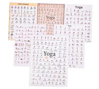 HONITANO 6pcs Yoga Poses Poster Wear Resistant Canvas Wall Art for Home Workout Delicate Yoga Chart Decor for Living Bedroom Office Exercise Display