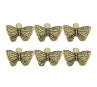 HONITANO 6pcs Zinc Alloy Butterfly Knobs for Drawer and Wardrobe with Single Hole Design, Smooth Non-Scratch Surface, Easy Installation, Vintage Retro Style for Wardrobe Revamps