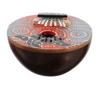 HONITANO 7-key Kalimba Thumb Piano with Painted Coconut Shell, Mini Musical Instrument for Beginners, Portable Small Kalimba for Music Practice and Travel in The Color Assorted style