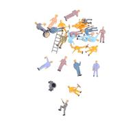 HONITANO 87 Scale Plastic Architecture Worker Figurines, Miniature Painted People Models for Sand Table and DIY Building Scenes, Small Construction Worker Figures for Model Layouts