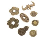 HONITANO 8pcs Brass Feng Shui Coins Chinese Style Auspicious Charms for Luck Wealth and Peace Multipurpose Decorative Divination Craft Coins with Cultural Symbolism