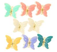 HONITANO 8pcs Butterfly Shape Frosted Shark Clip Hair Clips for Thin Hair for Women Barrettes Butterfly Barrettes