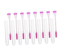 HONITANO 8pcs Diamond Eyelash Brush and Mascara Wand Set, Rose Red Tubing Lash Comb with Empty Eyelash Tube, Suitable for Diy Eye Makeup and Lash Brow Care