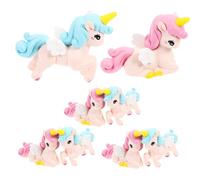 HONITANO 8pcs Mini Unicorn Figurines Resin Small Unicorn Statue Miniature Resin Decoration for Cake Toppers Home Crafting Succulent Pots Birthday