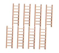 HONITANO 8pcs Miniature Decorative Ladders for Dollhouse DIY Craft Projects Realistic Small Garden Steps Model Compact Beige Mini House Accessories for Micro Landscape Scenes