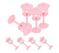 HONITANO 8pcs Pink Miniature Dollhouse Floor Lamp Vintage Style Lighting for Dollhouse Decor Scaled Retro Lamp for Bedroom Living Room and Study