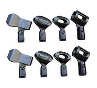 HONITANO 8pcs Universal Microphone Clip Mic Holder Adjustable Spring Clip Design, Black Plastic Material, Anti-vibration Feature, Suitable for Radio and Outdoor Use
