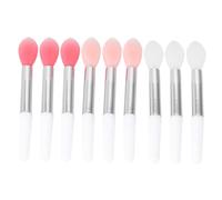 HONITANO 9pcs Portable Silicone Lipstick Applicator Brush Soft Silicone Lip Mask Brushes in Pink Transparent Watermelon Red Compact Travel Skin Friendly Makeup Tools for Women