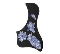 HONITANO Acoustic Guitar Pick Guard Scratch Plate with Lotus Flower Pattern Self Adhesive Protective Scratch Plate for Acoustic Guitar Plastic Guard for Surface Protection and Wear