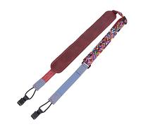 HONITANO Adjustable Double Ukulele Strap No Drill Shoulder Band for Adults and Comfortable Stay Place Design Eye Catching PU Blue Ethnic Style Suitable for Various Ukulele Random Color