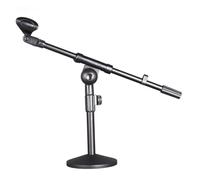 HONITANO Adjustable Metal Conference Microphone Holder with Boom Arm Desktop Mic Stand for Speech Recording Podcasting Broadcasting Online Meetings and Stage Use