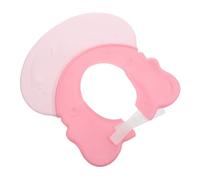 HONITANO Adjustable Shampoo Hat with Ear Protection Soft Cartoon Bath Visor for Comfortable Lightweight Hair Washing Aid for Bathing and Haircuts Pink Elephant Design