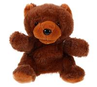 HONITANO Adorable Bear Hand Puppet Plush Animal Puppet for Interactive Storytelling and Pretend Play Soft Cartoon Brown Bear Design Comfortable Fit for Educational Fun