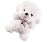 HONITANO Adorable Plush Dog White Bichon Frise Stuffed Animal Doll Soft PP Cotton Filled Lightweight Hugging Companion Christmas Birthday